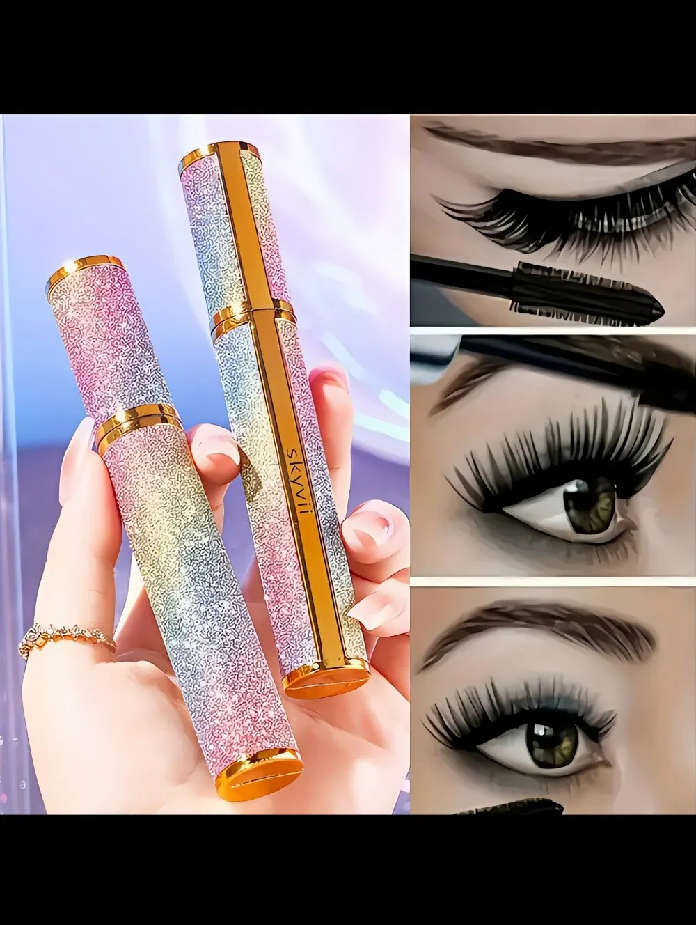 🆕️(2) 4D STARRY SKY BLACK MASCARA ~WATERPROOF LONG LASTING & THICK FORMULA